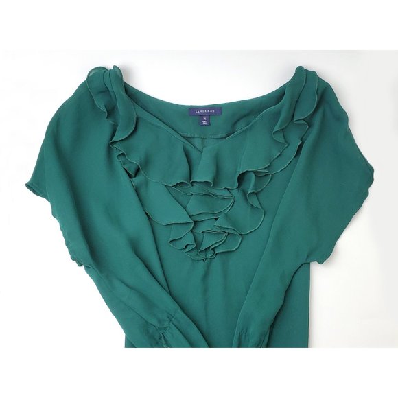 Dark Green Dress with Inner Slip - Picture 3 of 6